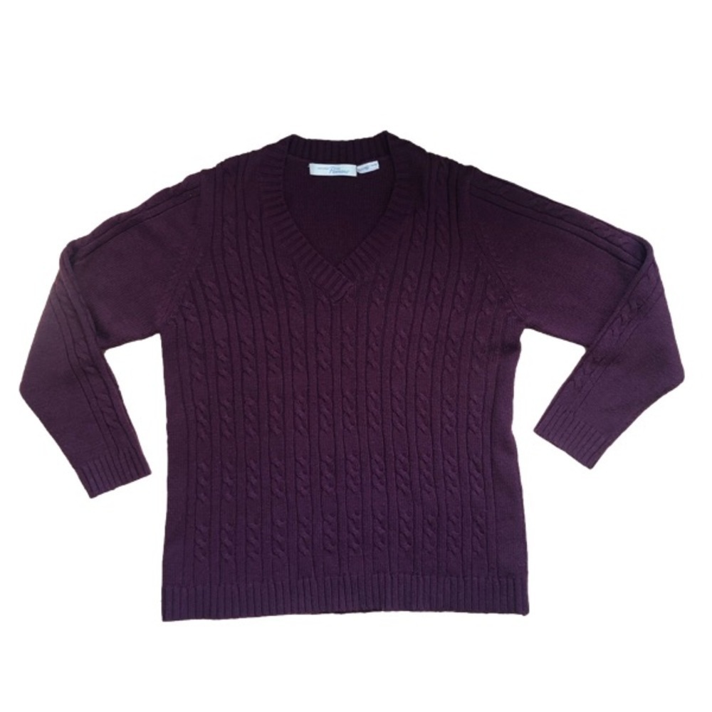 Penman’s vintage coastal knit sweater burgundy cable knit wool blend XL